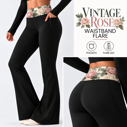 VINTAGE ROSE-PATTERN WAIST FLARE-PREORDER CLOSING 10/7
