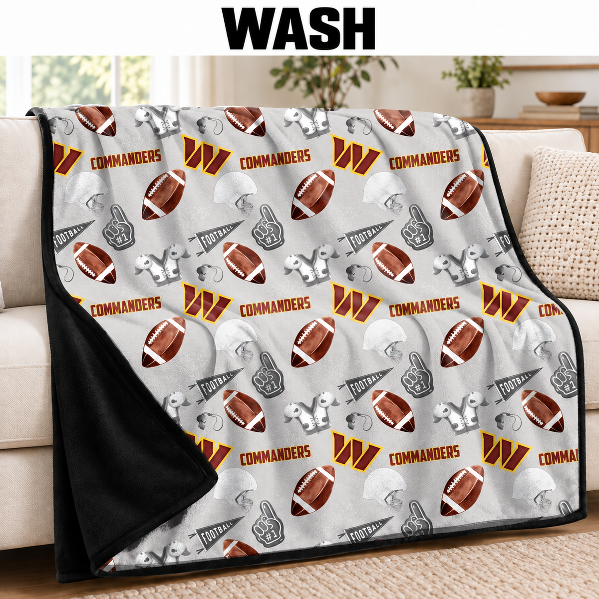WASH-FOOTBALL SOFT BLACK THROW-PREORDER CLOSING 9/30