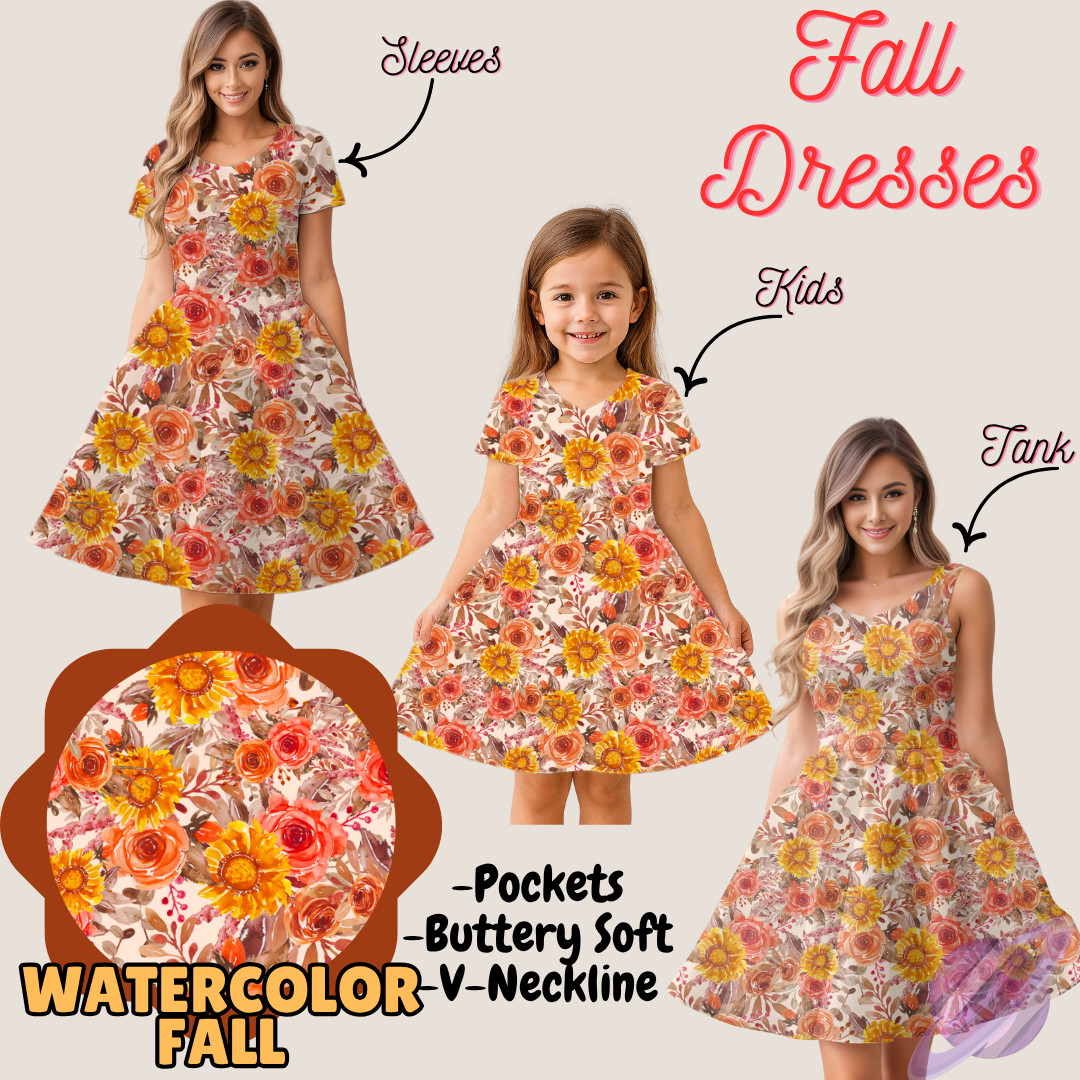 WATERCOLOR FALL- FALL DRESS PREORDER- CLOSING 9/12
