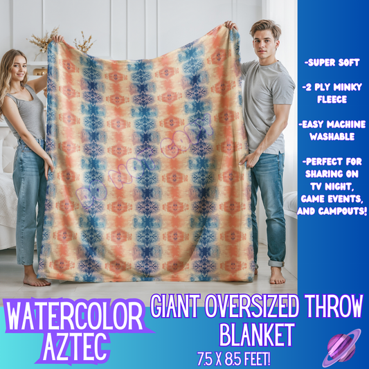 WATERCOLOR AZTEC - GIANT SHAREABLE THROW BLANKETS ROUND 9 - PREORDER CLOSING 11/6