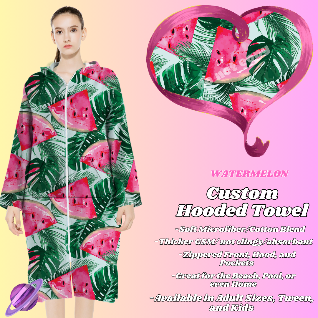 WATERMELON- HOODED TOWEL- PREORDER CLOSING 4/27