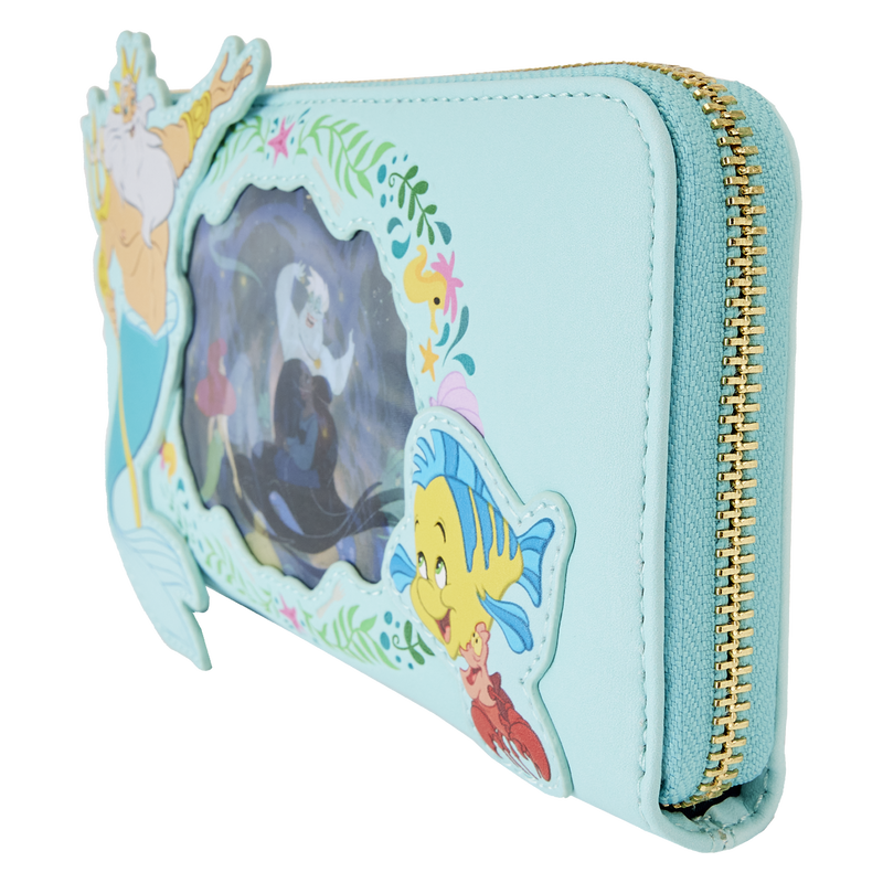 The Little Mermaid Princess Series Lenticular Zip Around Wristlet Wallet