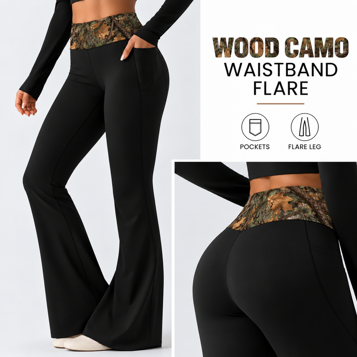WOOD CAMO-PATTERN WAIST FLARE-PREORDER CLOSING 10/7