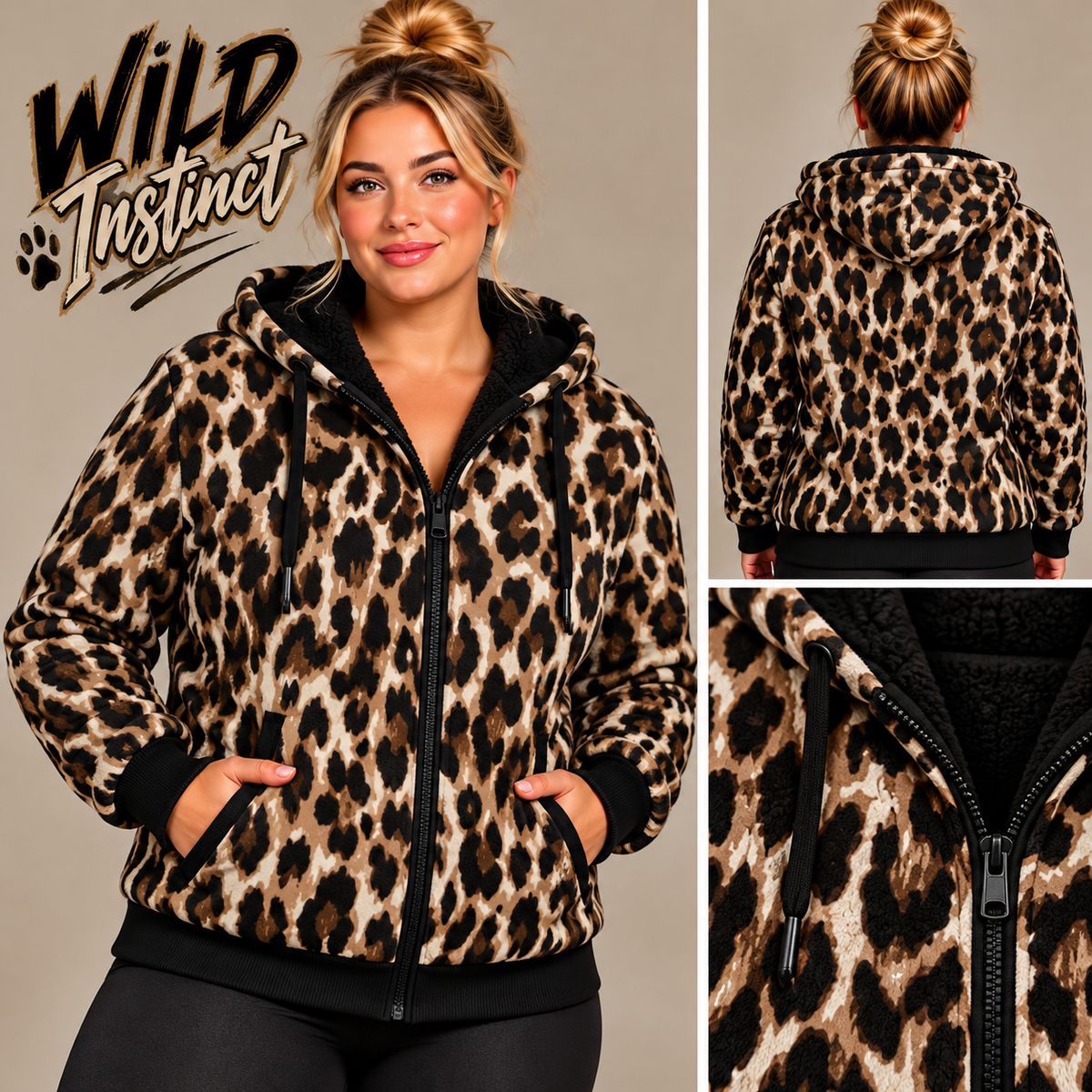 Wild Instinct-FLEECE LINED HOODED JACKET-PREORDER CLOSING 11/9