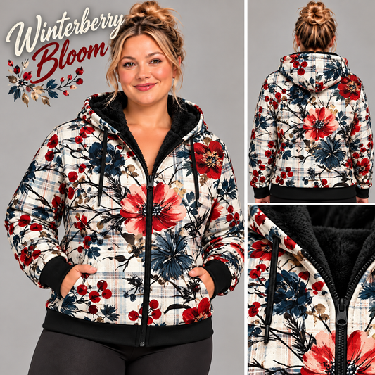 Winterberry Bloom-FLEECE LINED HOODED JACKET-PREORDER CLOSING 11/9