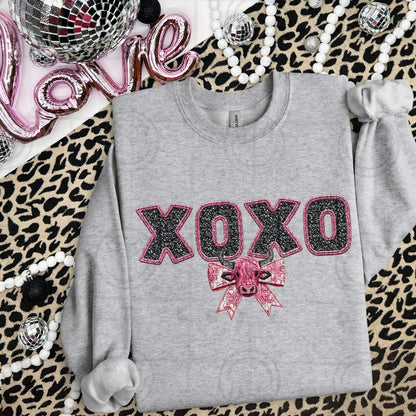 XOXO PINK HIGHLAND SWEATSHIRT