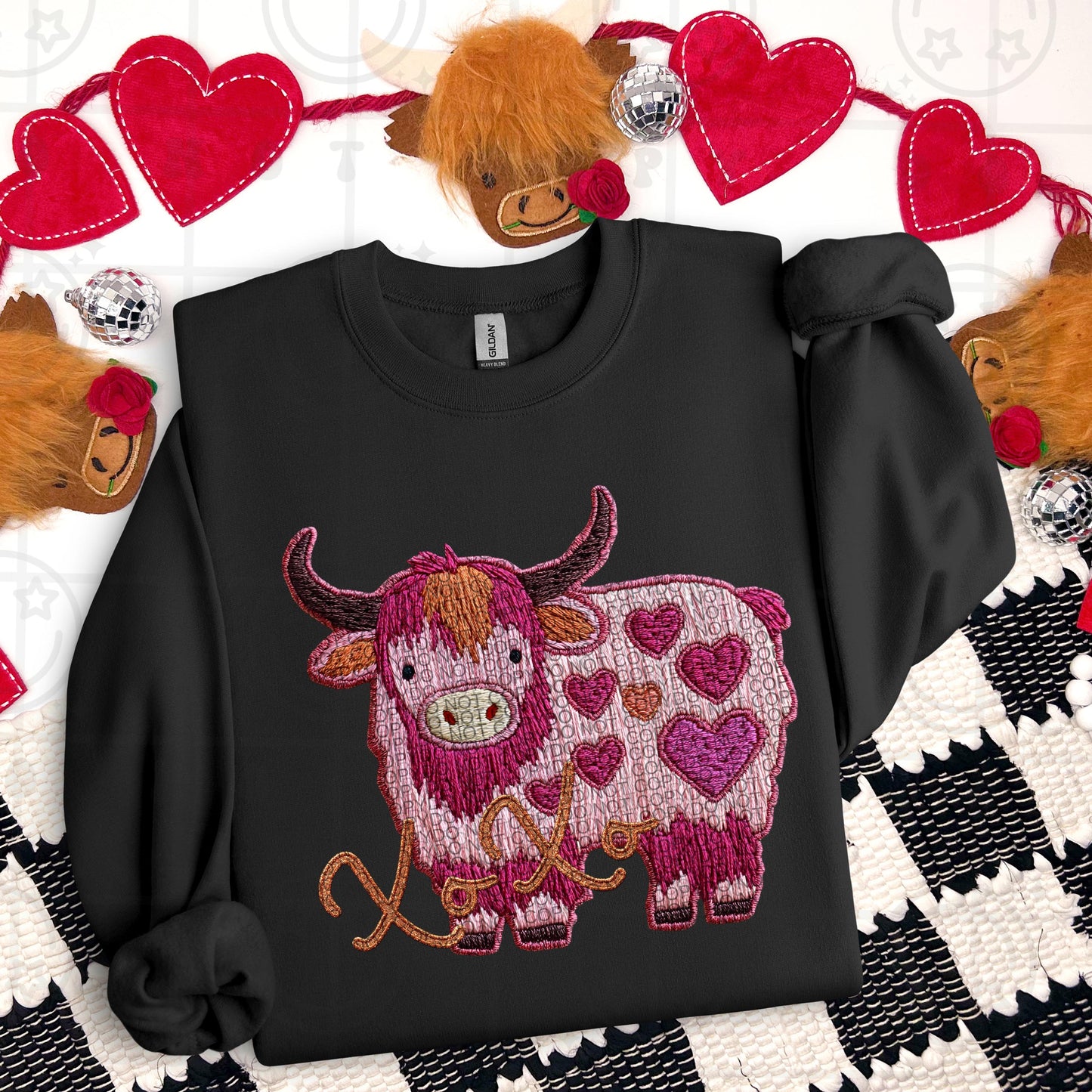 XOXO PINK HIGHLAND SWEATSHIRT