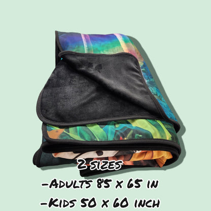 BUTTONS - SOFT BLACK FLEECE THROWS 7 - PREORDER CLOSING 1/13