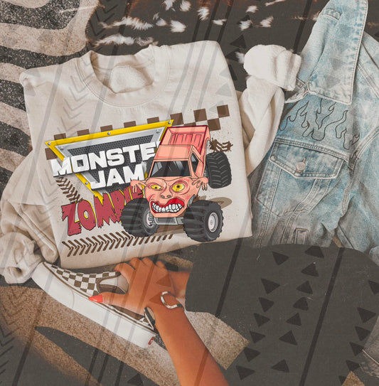 ZOMBIE MONSTER TRUCK SWEATSHIRT