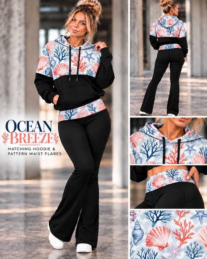 OCEAN BREEZE-PATTERN BLOCK HOODIE-PREORDER CLOSING 10/9
