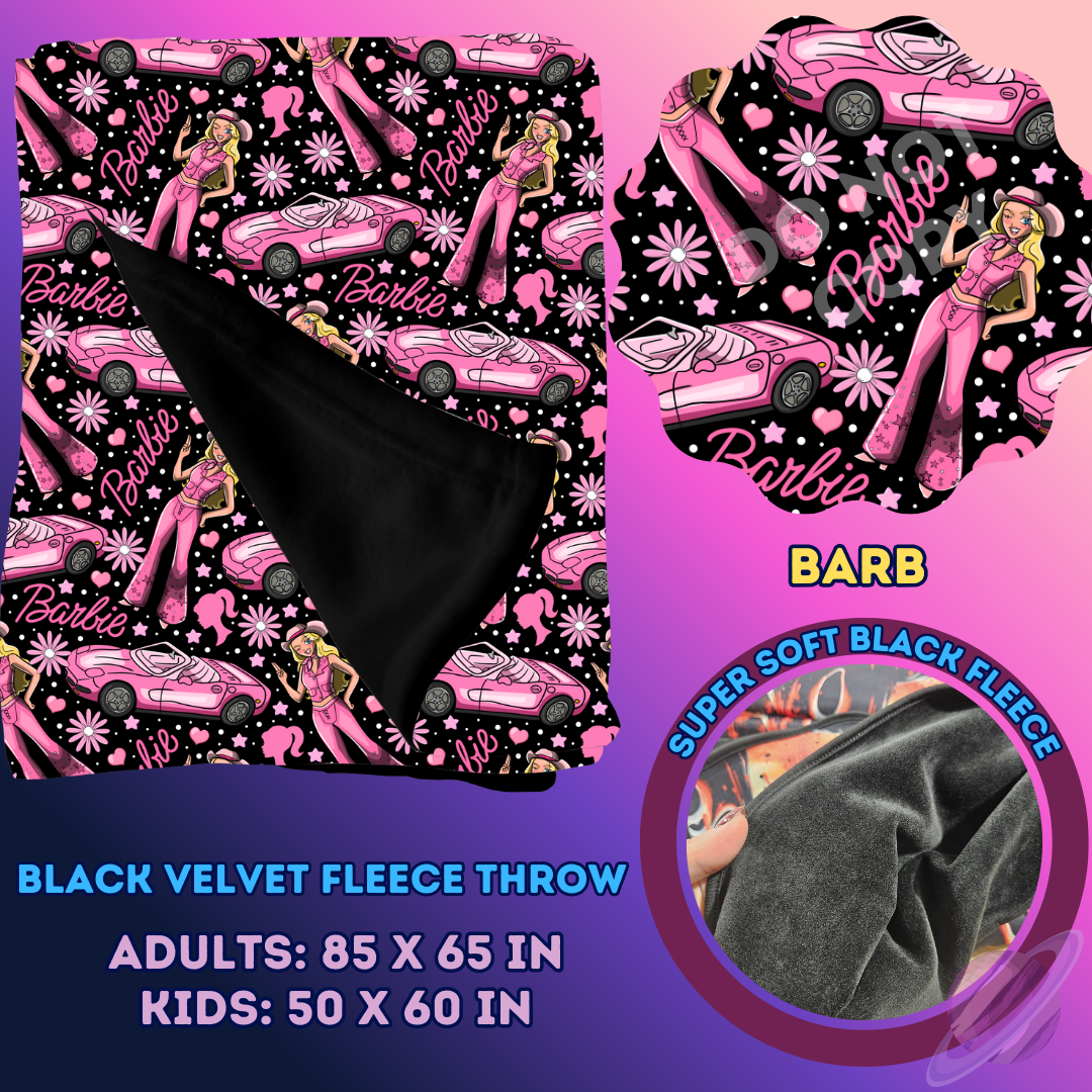 BARB- SOFT BLACK FLEECE THROW 13-PREORDER CLOSING 1/14