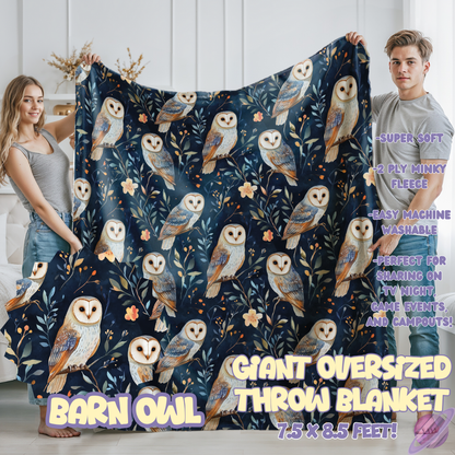 BARN OWL- OVERSIZED THROW BLANKET
