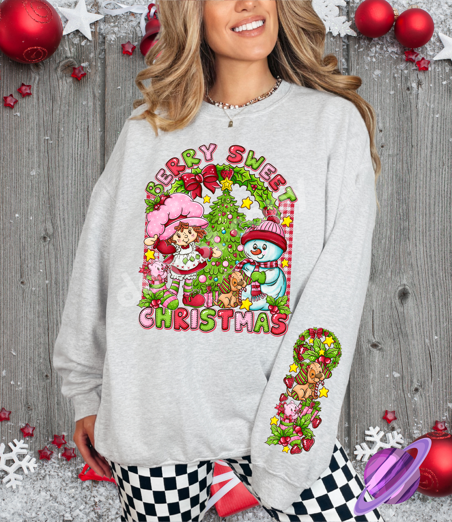 BERRY SWEET SWEATSHIRT W/ SLEEVE PRINT