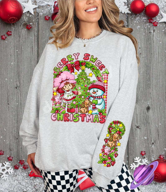 BERRY SWEET SWEATSHIRT W/ SLEEVE PRINT