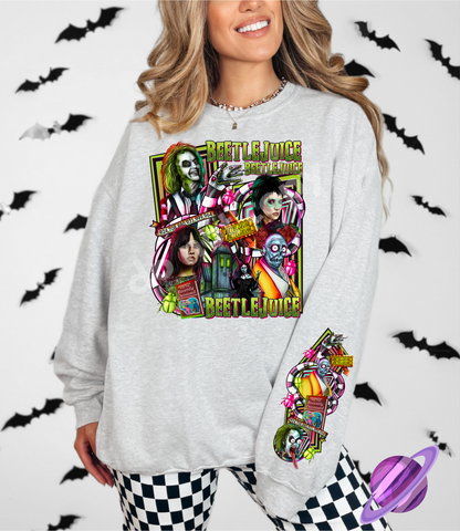 BJUICE - CREWNECK SWEATSHIRT  W/ SLEEVE PRINT
