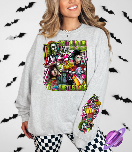 BJUICE - CREWNECK SWEATSHIRT  W/ SLEEVE PRINT