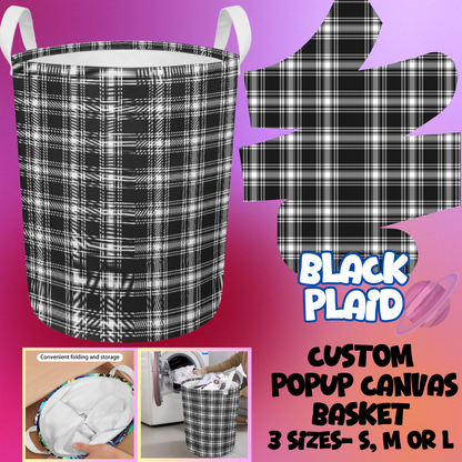 BLACK PLAID- STORAGE BASKETS 6- PREORDER CLOSING 5/4