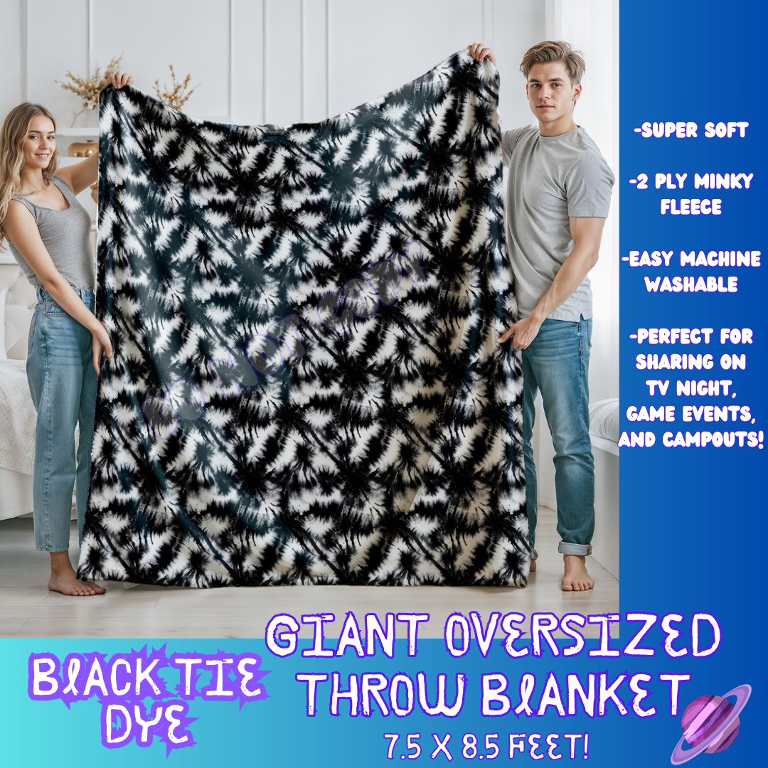 BLACK TIE DYE- GIANT SHAREABLE THROW BLANKET