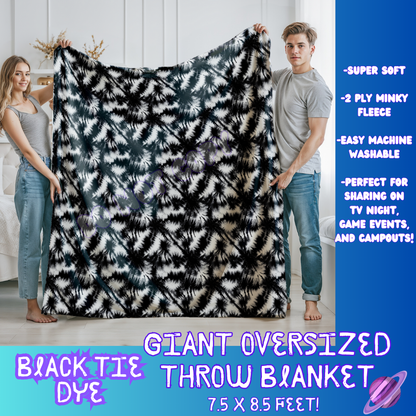 BLACK TIE DYE- GIANT SHAREABLE THROW BLANKET