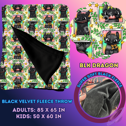 BLK DRAGON- SOFT BLACK FLEECE THROW 13-PREORDER CLOSING 1/14