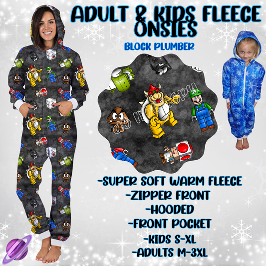 BLOCK PLUMBER-ONESIES ROUND 3- PREORDER CLOSING 9/23