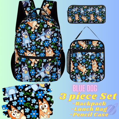BLUE DOG-3 PIECE BACKPACK SET-PREORDER CLOSING 7/3