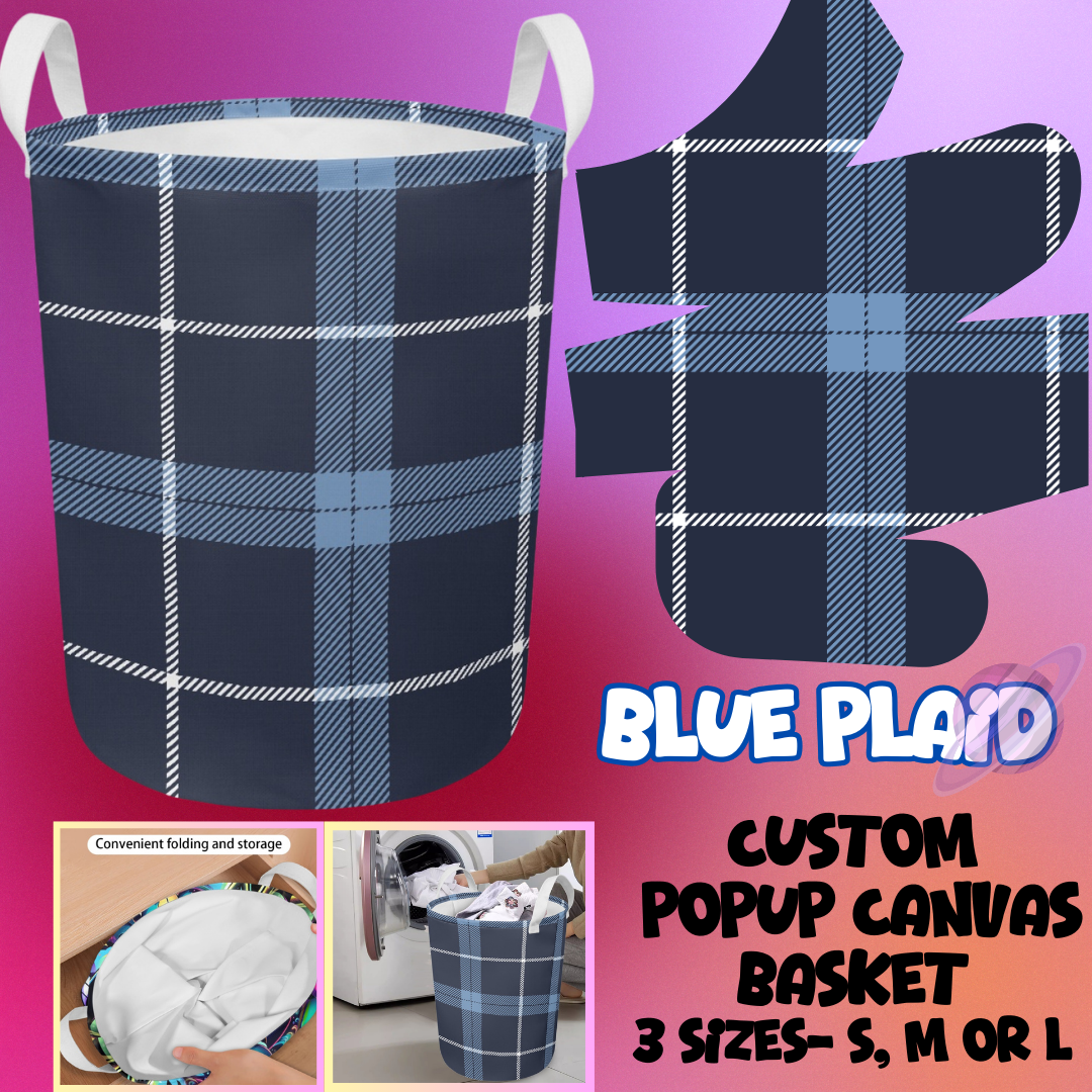 BLUE PLAID- STORAGE BASKETS 6- PREORDER CLOSING 5/4