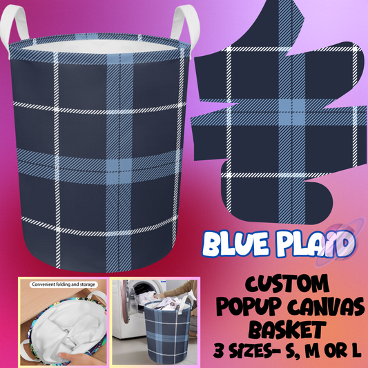BLUE PLAID- STORAGE BASKETS 6- PREORDER CLOSING 5/4