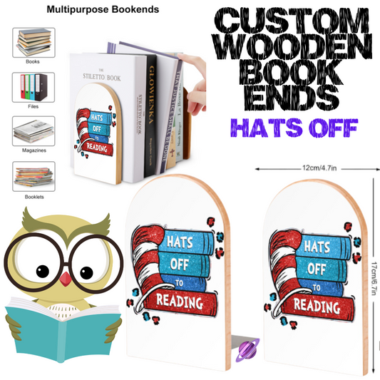 HATS OFF - WOODEN BOOK ENDS PREORDER CLOSING 7/10