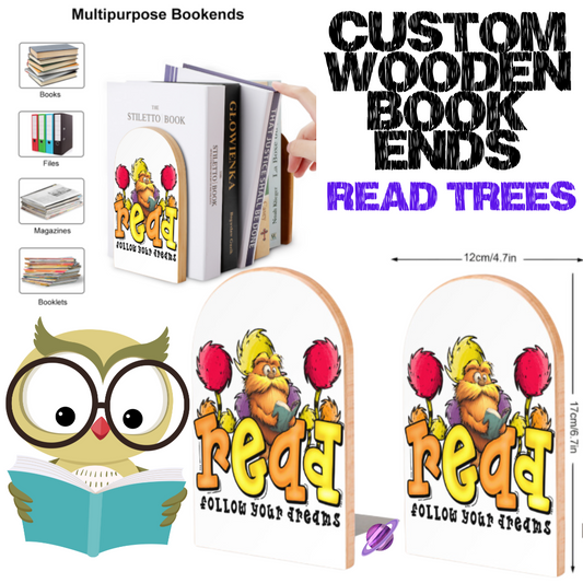 READ TREES - WOODEN BOOK ENDS PREORDER CLOSING 7/10