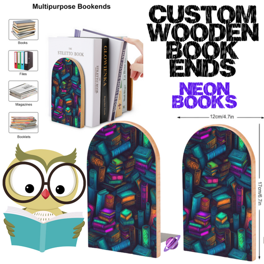 NEON BOOKS - WOODEN BOOK ENDS PREORDER CLOSING 7/10