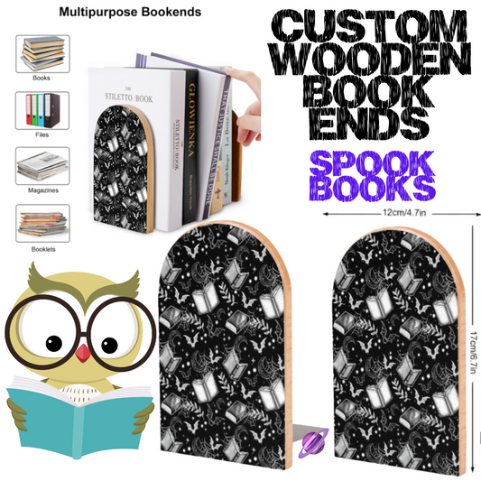 SPOOK BOOKS - WOODEN BOOK ENDS PREORDER CLOSING 7/10