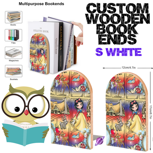 S WHITE - WOODEN BOOK ENDS PREORDER CLOSING 7/10