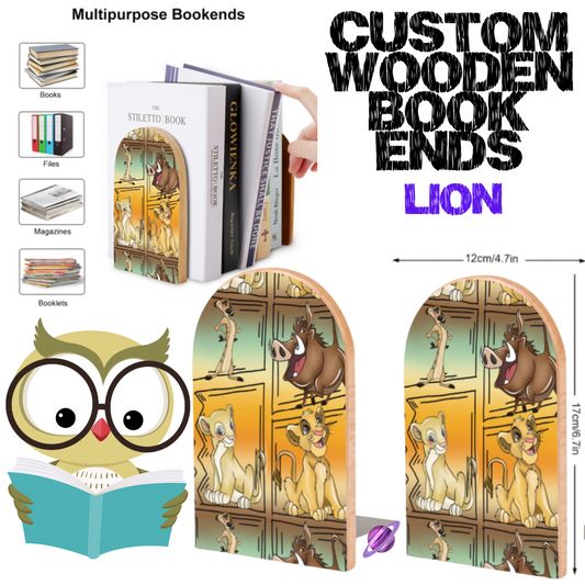 LION - WOODEN BOOK ENDS PREORDER CLOSING 7/10