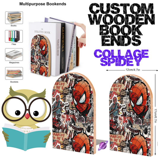 COLLAGE SPIDEY - WOODEN BOOK ENDS PREORDER CLOSING 7/10