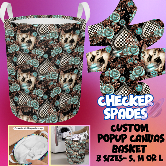 CHECKER SPADES- STORAGE BASKETS 6- PREORDER CLOSING 5/4