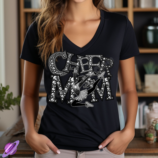 CHEER MOM 1 BLING TEE