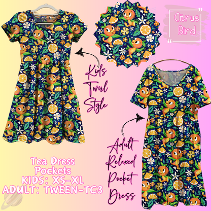 Citrus Bird - Adult & Kids - Magical Tea Dress Run- Preorder Closing 1/29