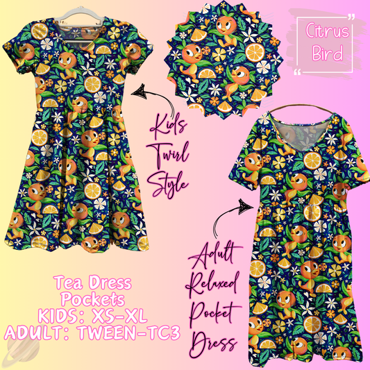 Citrus Bird - Adult & Kids - Magical Tea Dress Run- Preorder Closing 1/29