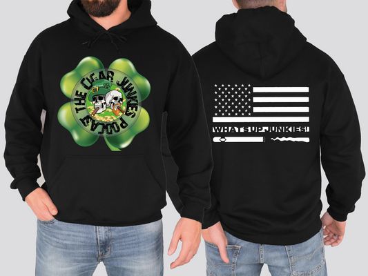 THE CIGAR JUNKIES PODCAST CLOVER DOUBLE SIDED HOODIE