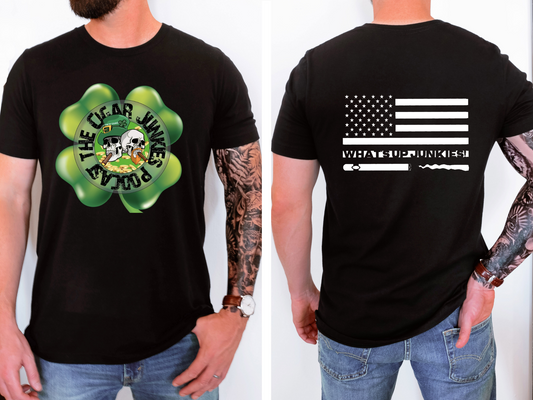 THE CIGAR JUNKIES PODCAST CLOVER DOUBLE SIDED TEE