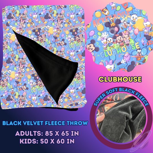 CLUBHOUSE- SOFT BLACK FLEECE THROW 13-PREORDER CLOSING 1/14