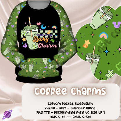 COFFEE CHARMS  - POCKET SWEATSHIRT - POCKET SWEATERS & BOTTOMS PREORDER CLOSING 11/17