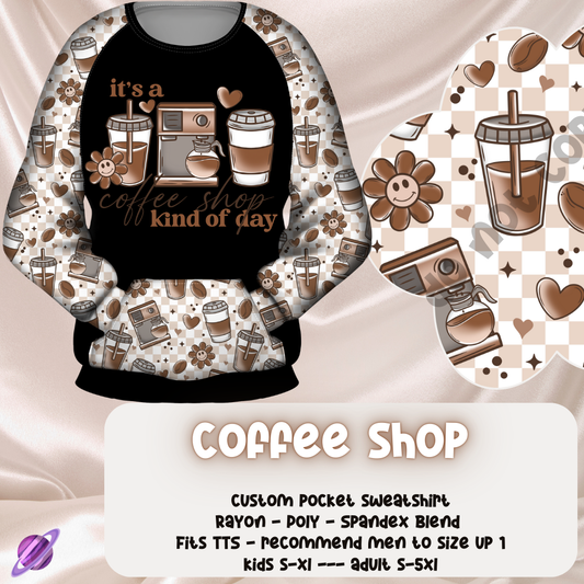 COFFEE SHOP  - POCKET SWEATSHIRT - POCKET SWEATERS & BOTTOMS PREORDER CLOSING 11/17