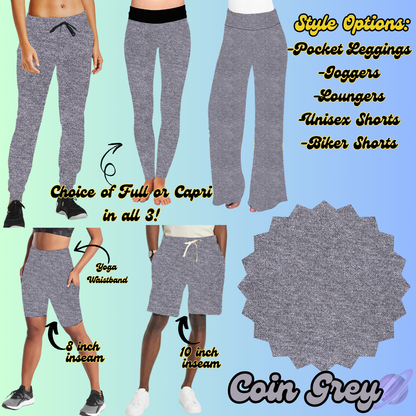 COIN GREY - LEGGING/JOGGER/LOUNGER/SHORTS - COLOR DENIM RUN PREORDER CLOSING 1/22