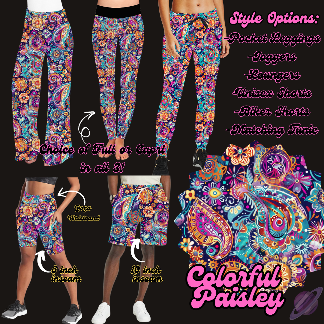 COLORFUL PAISLEY-PRETTY RUN BOTTOMS PREORDER CLOSING 1/30