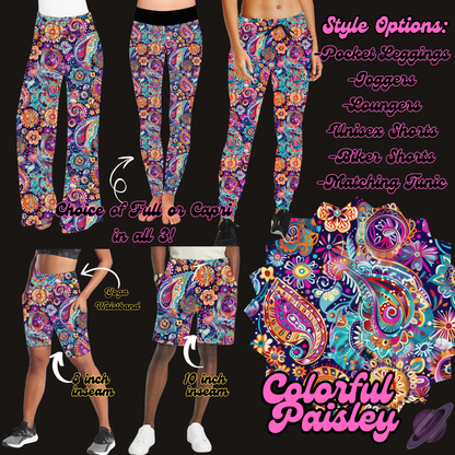 COLORFUL PAISLEY-PRETTY RUN BOTTOMS PREORDER CLOSING 1/30