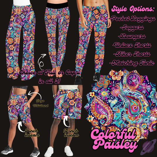 COLORFUL PAISLEY-PRETTY RUN BOTTOMS PREORDER CLOSING 1/30
