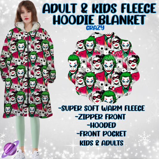 CRAZY-HOODIE BLANKET RUN-PREORDER CLOSING 9/28 ETA NOV