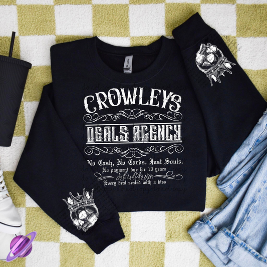 CROWL W/ SLEEVE PRINT CREWNECK SWEATSHIRT